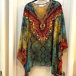 BELLE by KIM GRAVEL Elegant Caftan Top 3X